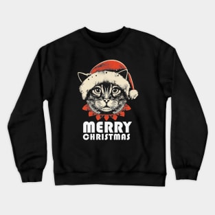 Funny Cat Santa Merry Christmas Vintage Crewneck Sweatshirt